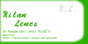 milan lencs business card